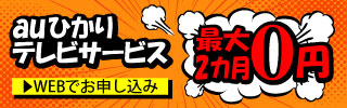 auひかりテレビサービス　最大2カ月0円